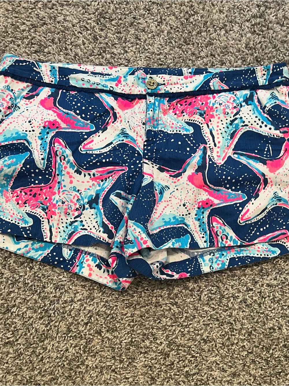 Lilly Pulitzer Adie Shorts, Starfish “Indigo Starfish struck”